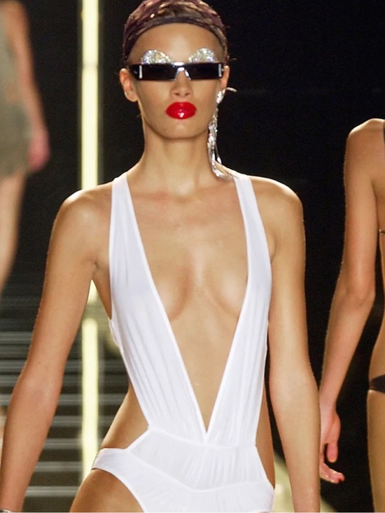 Vintage Galliano for Dior Silver Shield Sunglasses runway spring summer 2003 main image 5